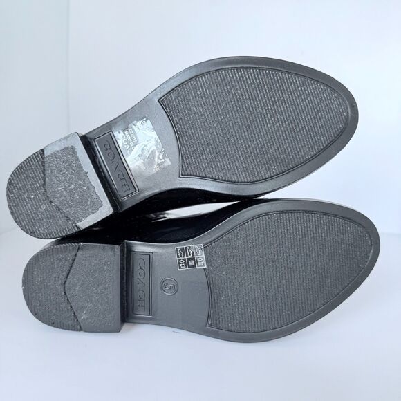 NWOB COACH Rivington Signature Knit Waterproof Chelsea Rain Boot in Black Size 5 - Picture 12 of 13